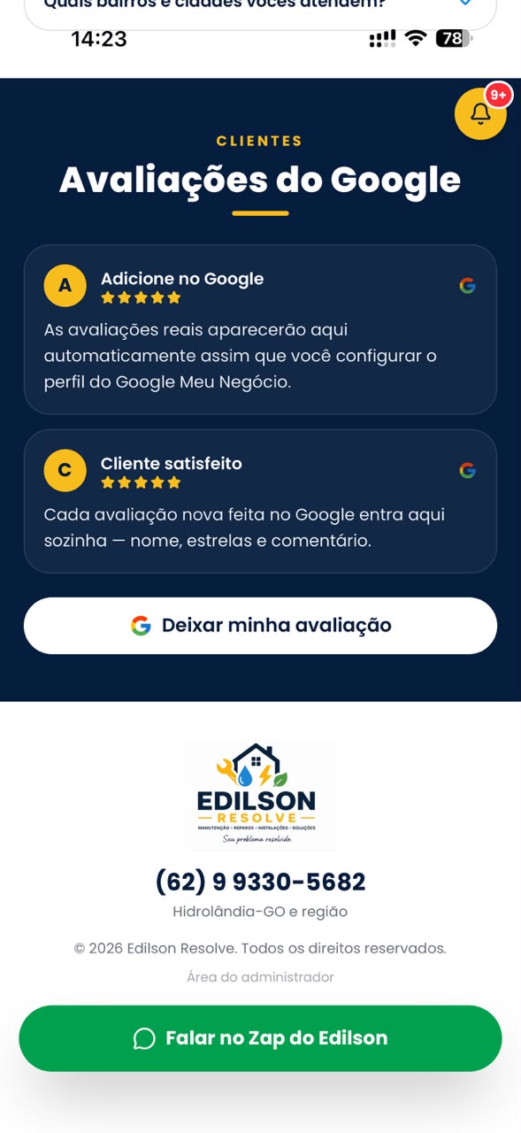 Avaliações Google